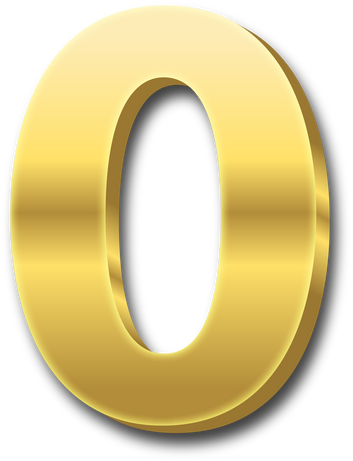 3D Gold Number Zero